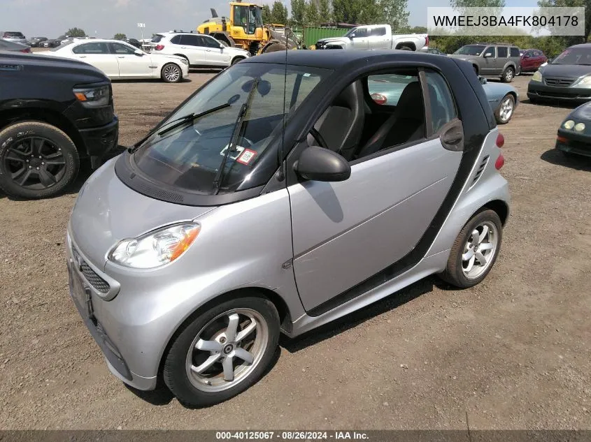 2015 Smart Fortwo Passion/Pure VIN: WMEEJ3BA4FK804178 Lot: 40125067