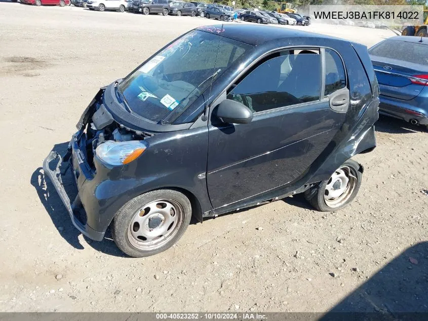 2015 Smart Fortwo Passion/Pure VIN: WMEEJ3BA1FK814022 Lot: 40523252