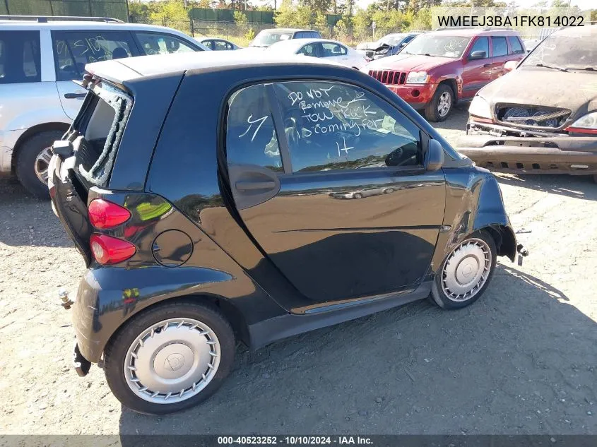 WMEEJ3BA1FK814022 2015 Smart Fortwo Passion/Pure