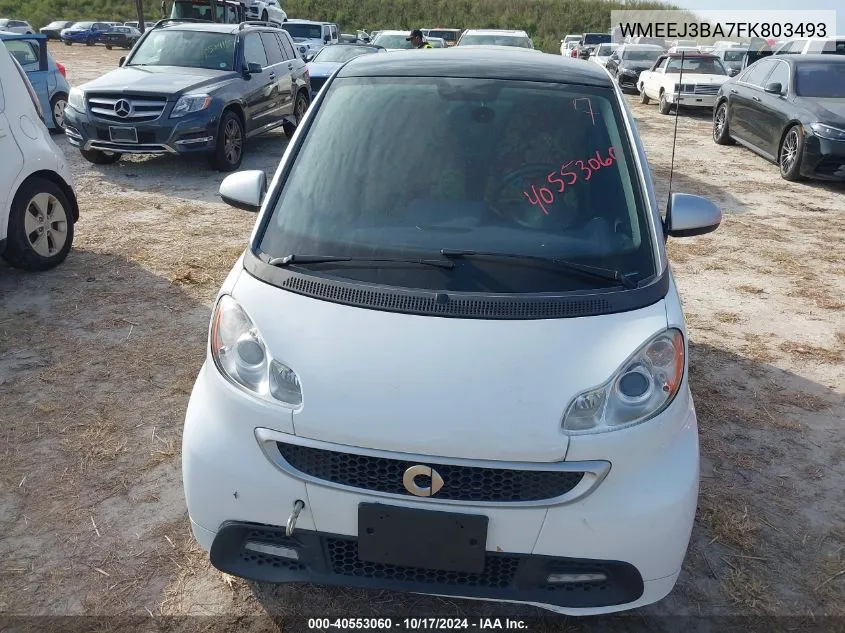 2015 Smart Fortwo Pure/Passion VIN: WMEEJ3BA7FK803493 Lot: 40553060