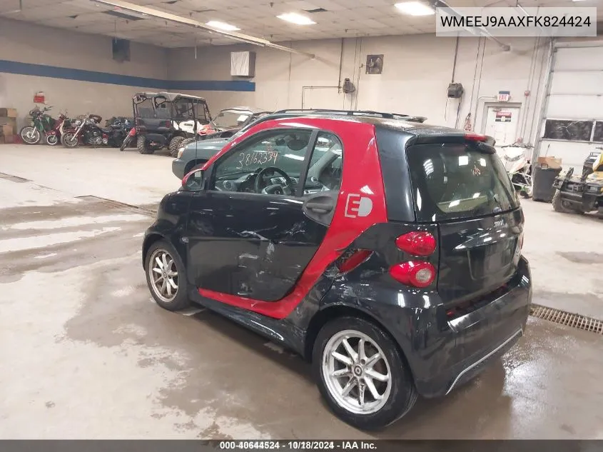 2015 Smart Fortwo Electric Drive Passion VIN: WMEEJ9AAXFK824424 Lot: 40644524