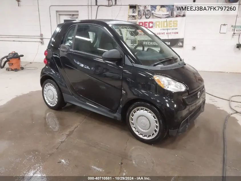 2015 Smart Fortwo Passion/Pure VIN: WMEEJ3BA7FK797260 Lot: 40710581