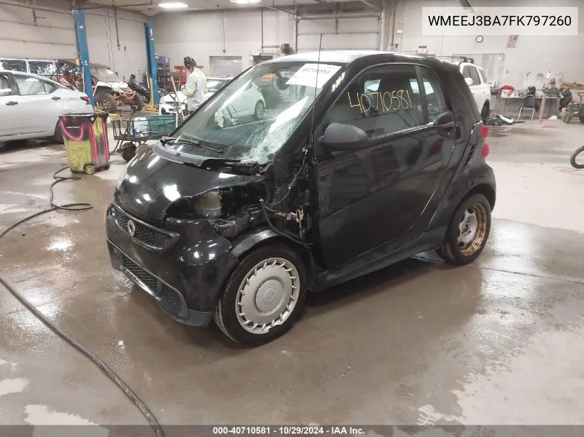 2015 Smart Fortwo Passion/Pure VIN: WMEEJ3BA7FK797260 Lot: 40710581