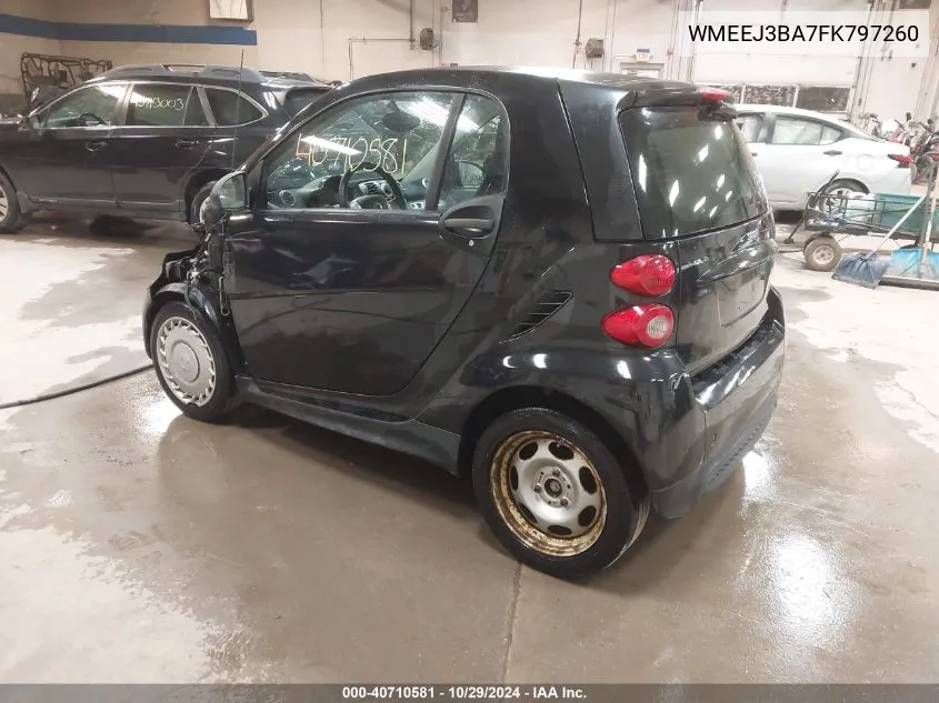 2015 Smart Fortwo Passion/Pure VIN: WMEEJ3BA7FK797260 Lot: 40710581