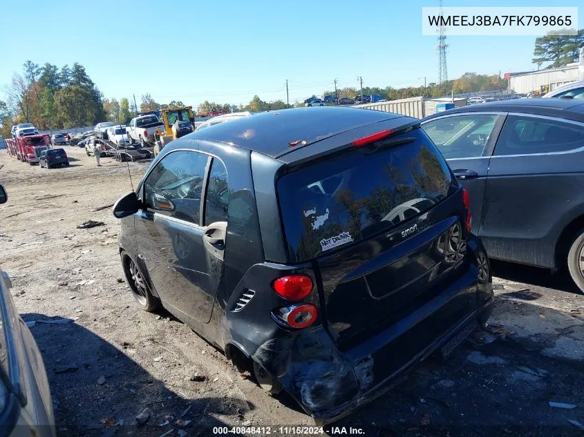 2015 Smart Fortwo Passion/Pure VIN: WMEEJ3BA7FK799865 Lot: 40848412