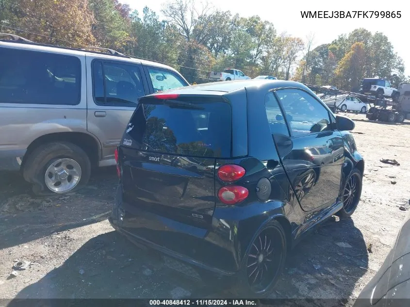 2015 Smart Fortwo Passion/Pure VIN: WMEEJ3BA7FK799865 Lot: 40848412