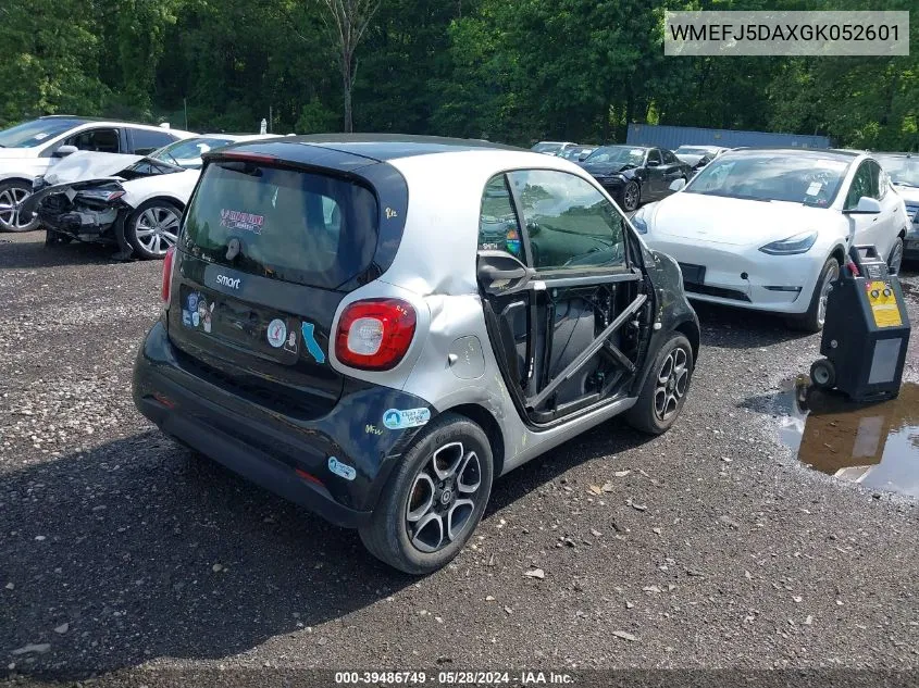 2016 Smart Fortwo Passion/Prime/Proxy/Pure VIN: WMEFJ5DAXGK052601 Lot: 39486749