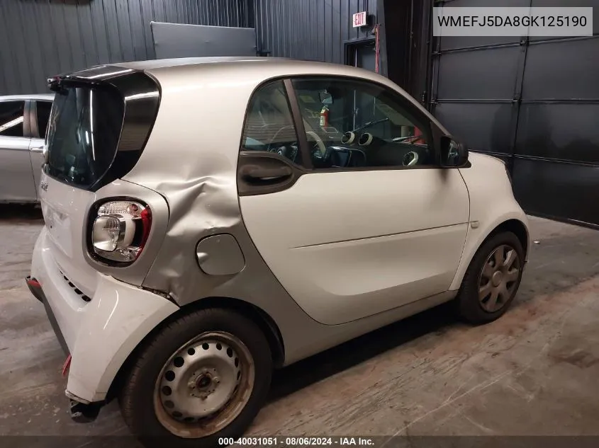 WMEFJ5DA8GK125190 2016 Smart Fortwo Passion/Prime/Proxy/Pure