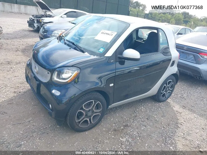 2016 Smart Fortwo Passion/Prime/Proxy/Pure VIN: WMEFJ5DA1GK077368 Lot: 40490621