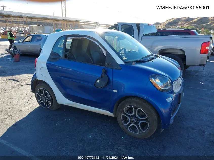 2016 Smart Fortwo Passion/Prime/Proxy/Pure VIN: WMEFJ5DA6GK056001 Lot: 40773142