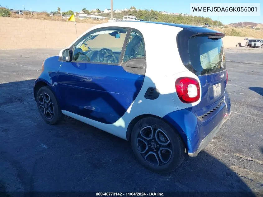 2016 Smart Fortwo Passion/Prime/Proxy/Pure VIN: WMEFJ5DA6GK056001 Lot: 40773142