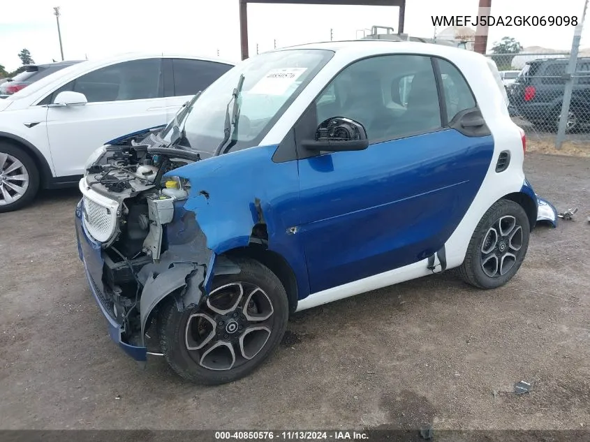 WMEFJ5DA2GK069098 2016 Smart Fortwo Passion/Prime/Proxy/Pure