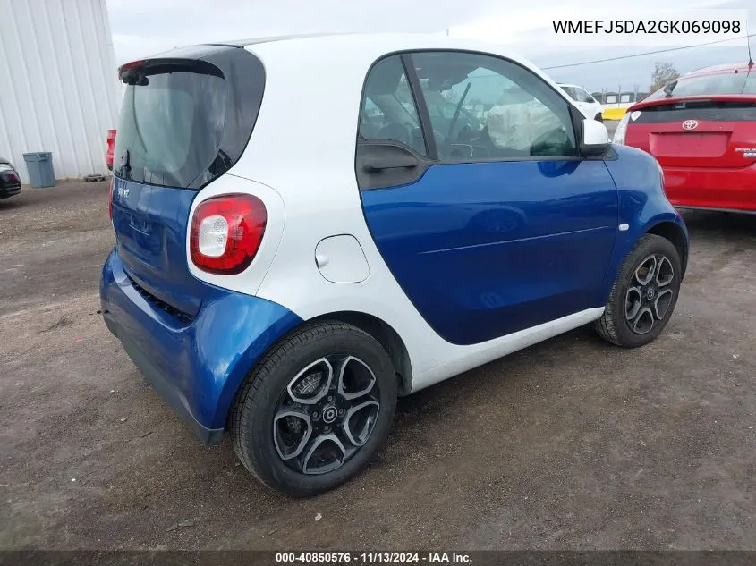 WMEFJ5DA2GK069098 2016 Smart Fortwo Passion/Prime/Proxy/Pure