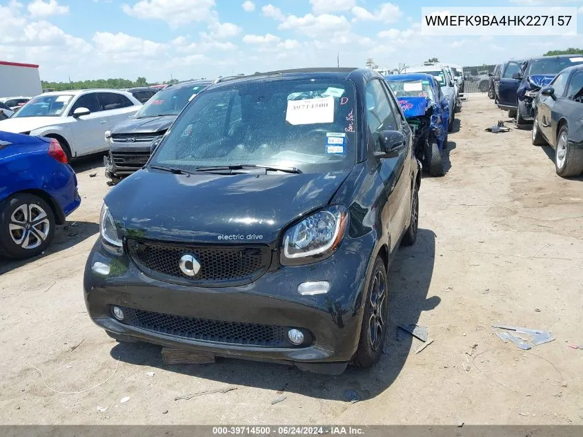 WMEFK9BA4HK227157 2017 Smart Fortwo Electric Drive Passion/Prime