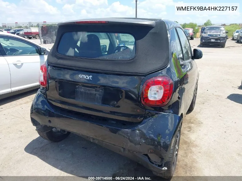 WMEFK9BA4HK227157 2017 Smart Fortwo Electric Drive Passion/Prime