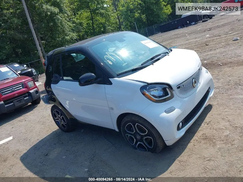 2018 Smart Fortwo Electric Drive Passion/Prime VIN: WMEFK9BA8JK242573 Lot: 40094265