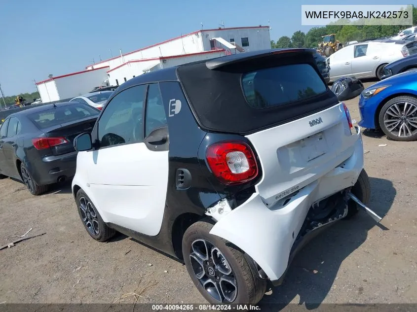 2018 Smart Fortwo Electric Drive Passion/Prime VIN: WMEFK9BA8JK242573 Lot: 40094265