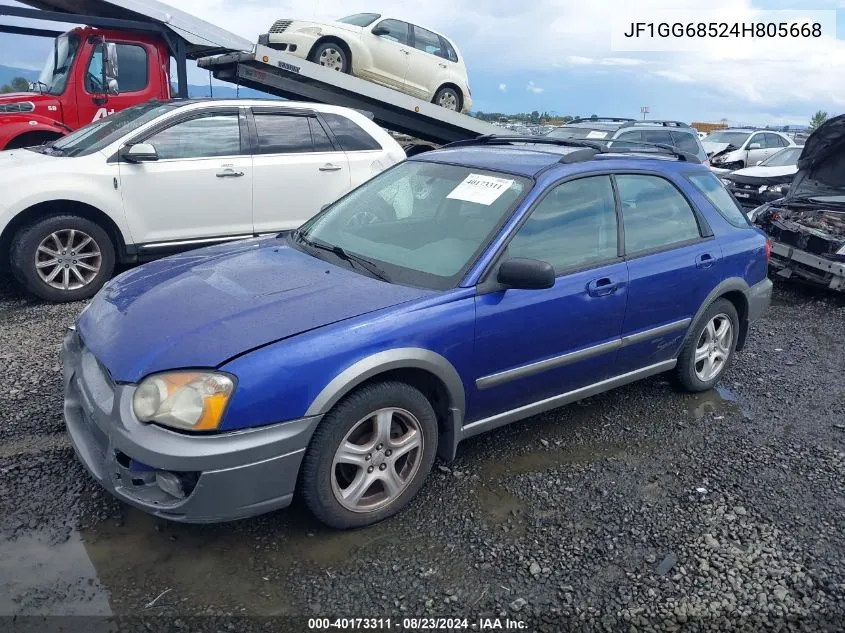 2004 Subaru Impreza Outback Sport VIN: JF1GG68524H805668 Lot: 40173311