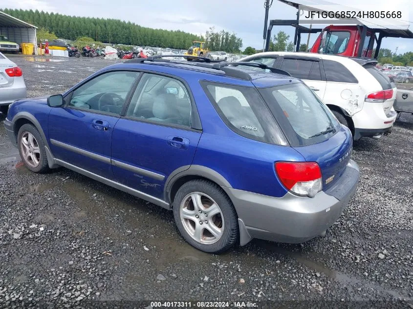 2004 Subaru Impreza Outback Sport VIN: JF1GG68524H805668 Lot: 40173311