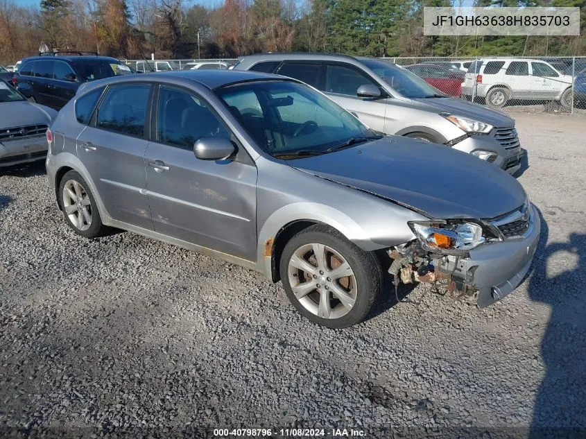 2008 Subaru Impreza Outback Sport VIN: JF1GH63638H835703 Lot: 40798796