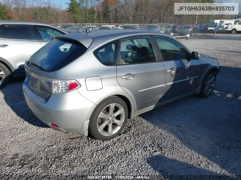 2008 Subaru Impreza Outback Sport VIN: JF1GH63638H835703 Lot: 40798796