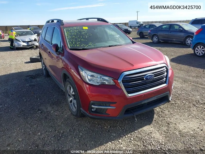 2019 Subaru Ascent VIN: 4S4WMAGD0K3425700 Lot: 12106764