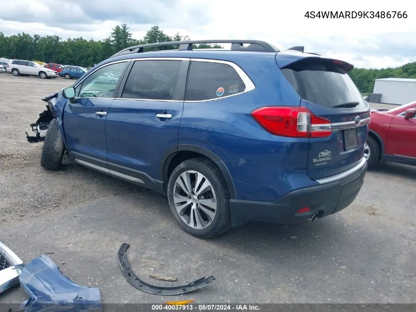 2019 Subaru Ascent Touring VIN: 4S4WMARD9K3486766 Lot: 40037913