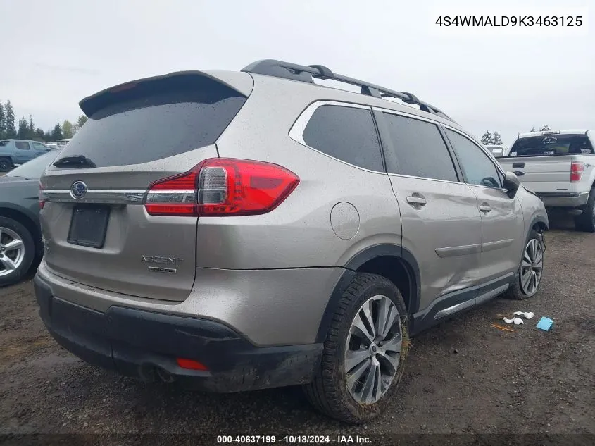 2019 Subaru Ascent Limited VIN: 4S4WMALD9K3463125 Lot: 40637199