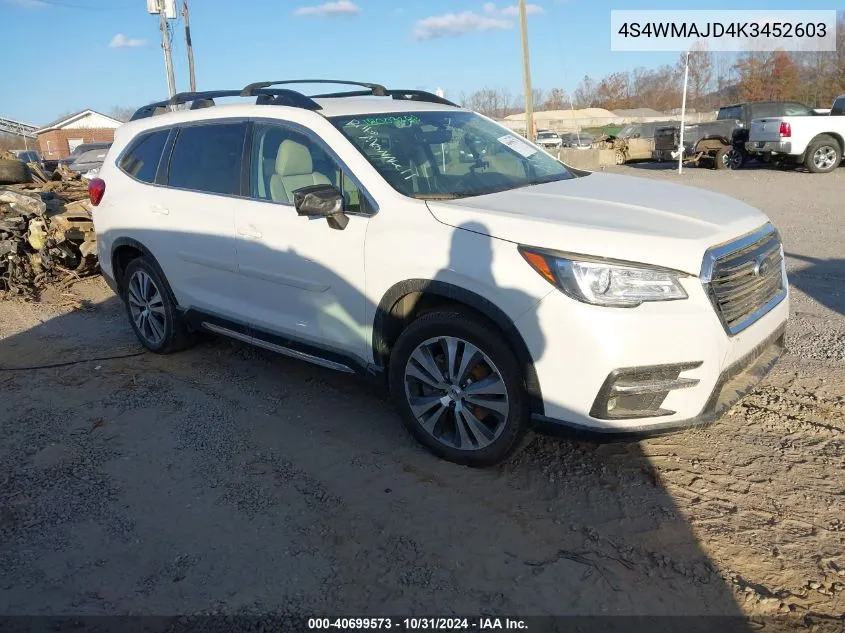 2019 Subaru Ascent Limited VIN: 4S4WMAJD4K3452603 Lot: 40699573