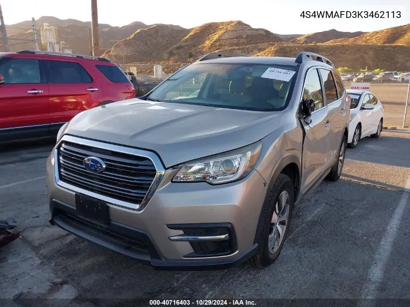 2019 Subaru Ascent Premium VIN: 4S4WMAFD3K3462113 Lot: 40716403