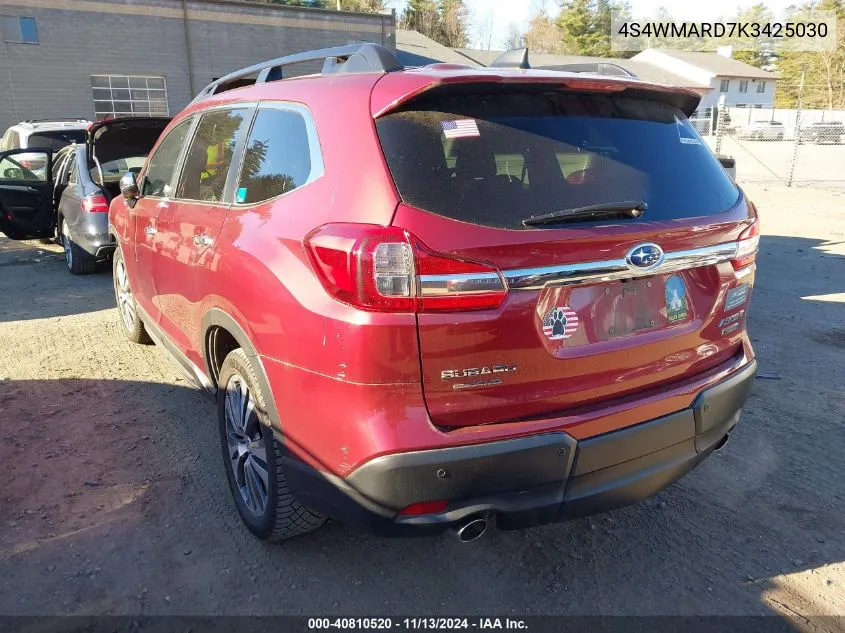 2019 Subaru Ascent Touring VIN: 4S4WMARD7K3425030 Lot: 40810520