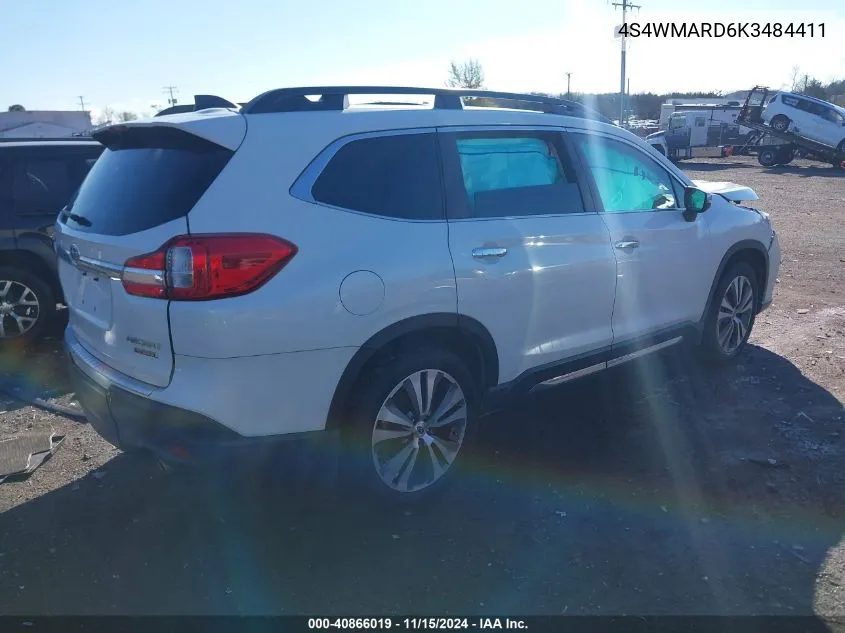 2019 Subaru Ascent Touring VIN: 4S4WMARD6K3484411 Lot: 40866019