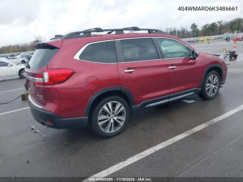 2019 Subaru Ascent Touring VIN: 4S4WMARD6K3486661 Lot: 40900290