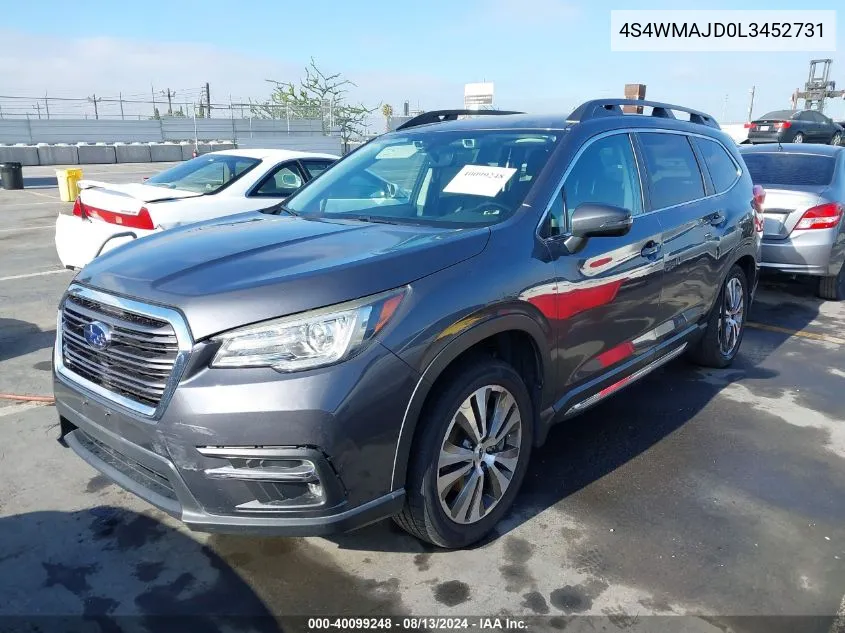 2020 Subaru Ascent Limited VIN: 4S4WMAJD0L3452731 Lot: 40099248