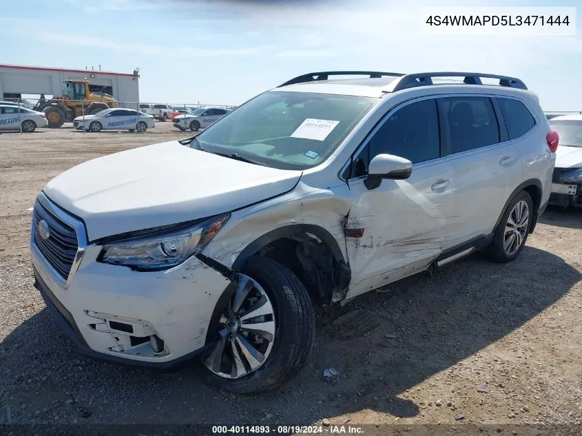 2020 Subaru Ascent Limited VIN: 4S4WMAPD5L3471444 Lot: 40114893