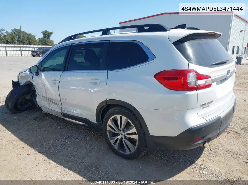 2020 Subaru Ascent Limited VIN: 4S4WMAPD5L3471444 Lot: 40114893