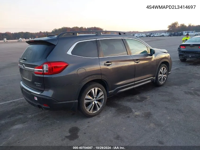 2020 Subaru Ascent Limited VIN: 4S4WMAPD2L3414697 Lot: 40704087