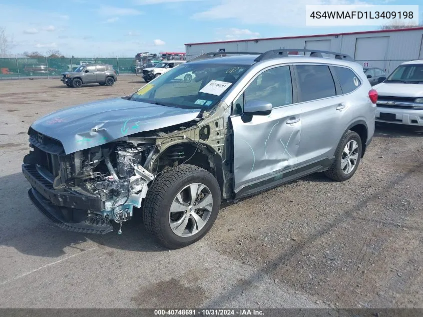 2020 Subaru Ascent Premium VIN: 4S4WMAFD1L3409198 Lot: 40748691