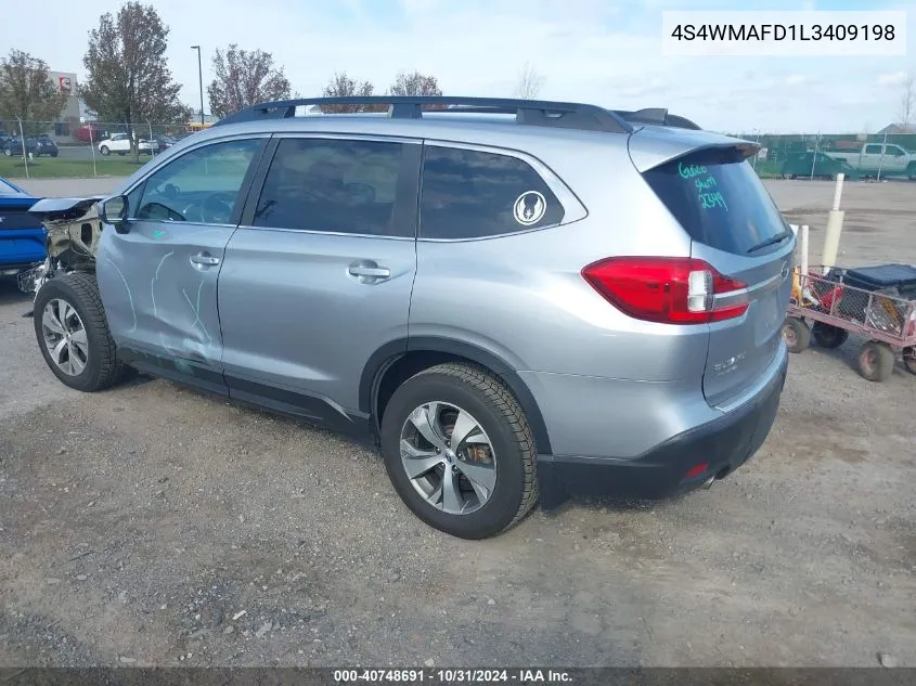 2020 Subaru Ascent Premium VIN: 4S4WMAFD1L3409198 Lot: 40748691