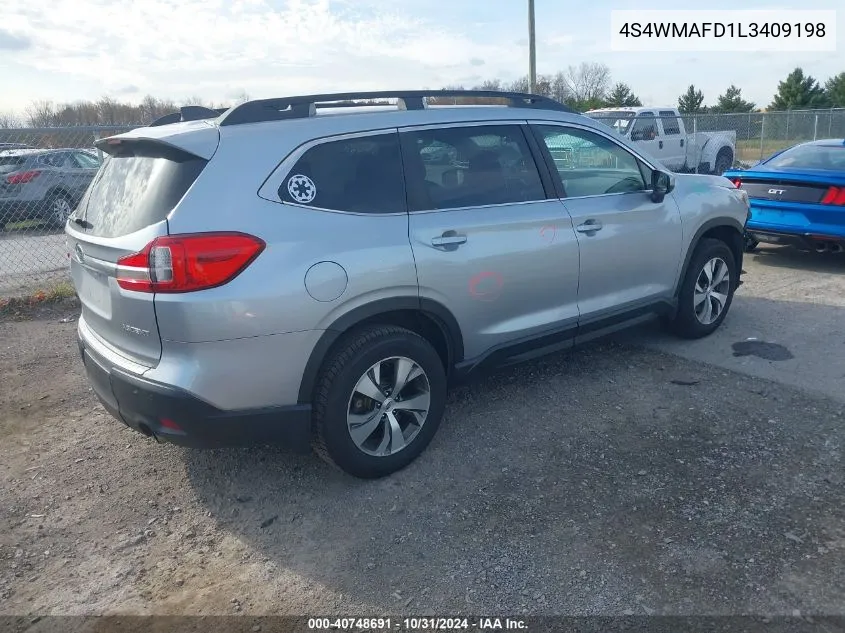 2020 Subaru Ascent Premium VIN: 4S4WMAFD1L3409198 Lot: 40748691