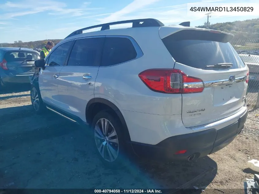 2020 Subaru Ascent Touring VIN: 4S4WMARD1L3450829 Lot: 40794058