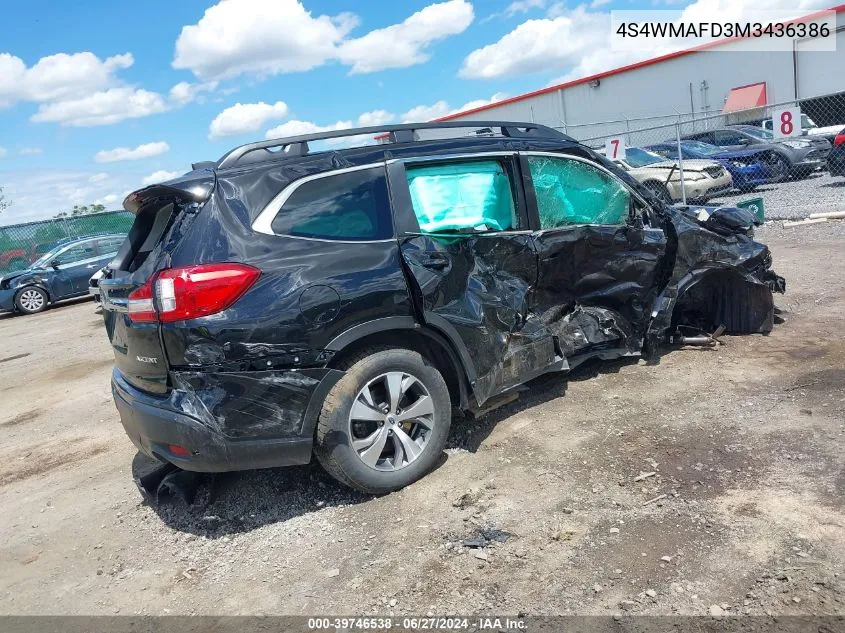 2021 Subaru Ascent Premium VIN: 4S4WMAFD3M3436386 Lot: 39746538