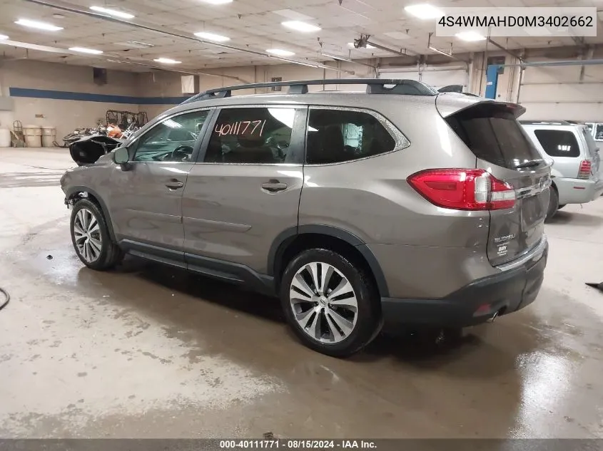 2021 Subaru Ascent Premium VIN: 4S4WMAHD0M3402662 Lot: 40111771