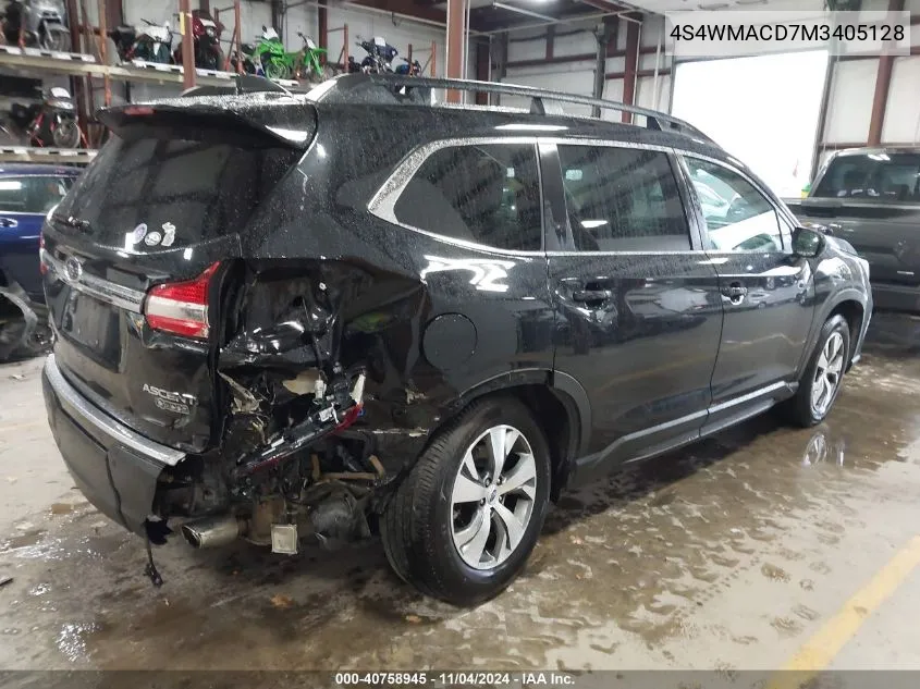 2021 Subaru Ascent Premium VIN: 4S4WMACD7M3405128 Lot: 40758945