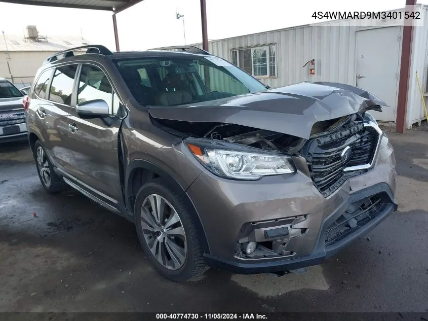 2021 Subaru Ascent Touring VIN: 4S4WMARD9M3401542 Lot: 40774730