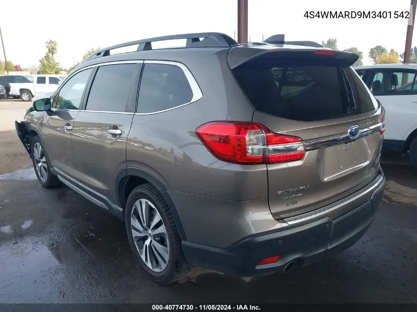 2021 Subaru Ascent Touring VIN: 4S4WMARD9M3401542 Lot: 40774730