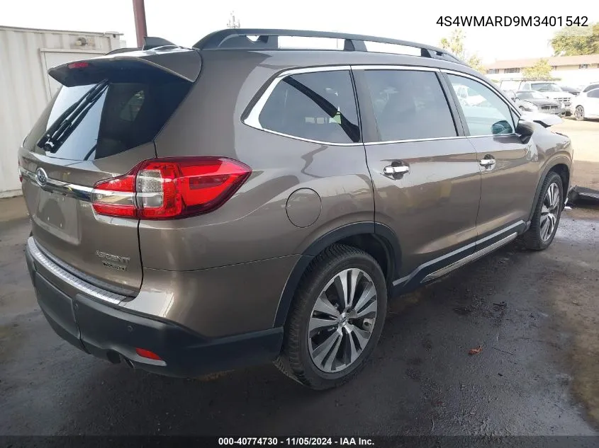 2021 Subaru Ascent Touring VIN: 4S4WMARD9M3401542 Lot: 40774730