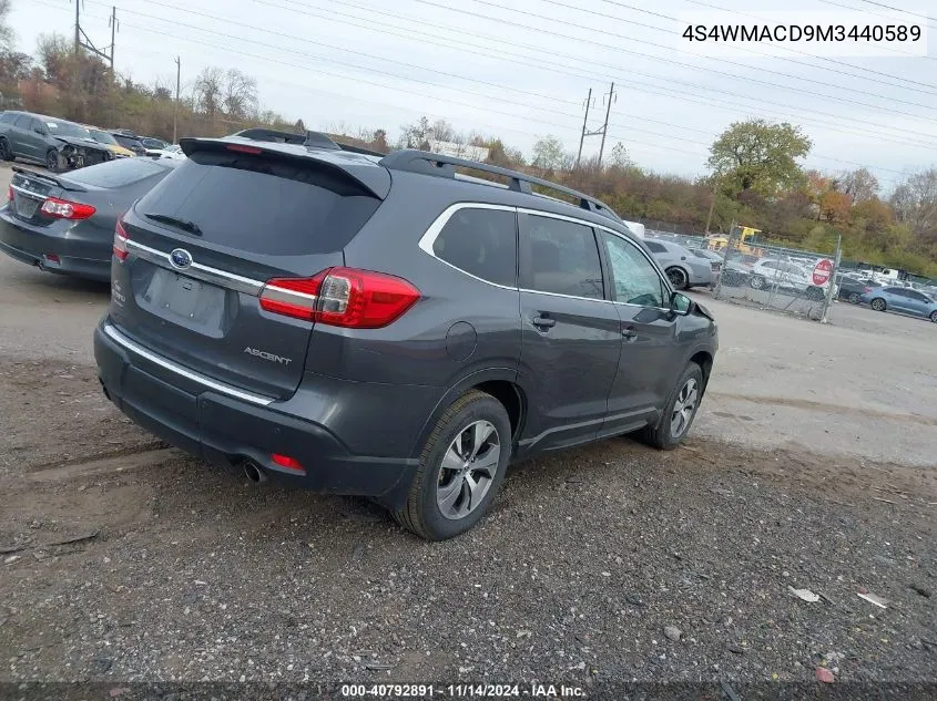 2021 Subaru Ascent Premium VIN: 4S4WMACD9M3440589 Lot: 40792891