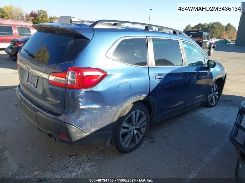 2021 Subaru Ascent Premium VIN: 4S4WMAHD2M3436134 Lot: 40794756