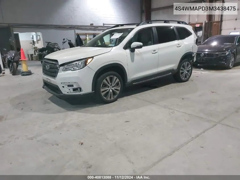 2021 Subaru Ascent Limited VIN: 4S4WMAPD3M3438475 Lot: 40813088